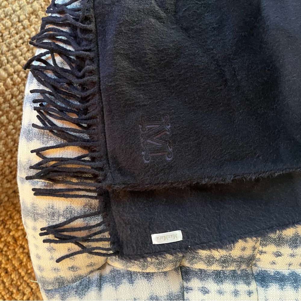 MaxMara Black Wool Scarf